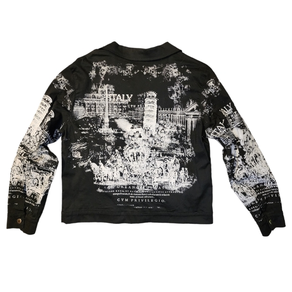 Cactus Embellished Italian Italy button jacket Lg black - Picture 2 of 7